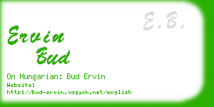 ervin bud business card